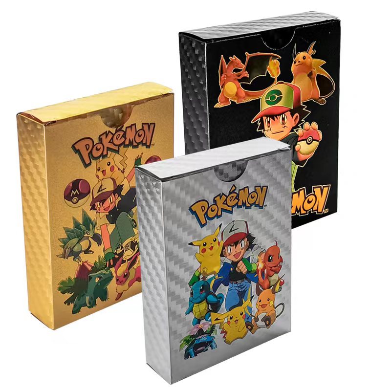 Premium Pokémon Metal Card Collection Box – Gold, Silver, Black & Rainbow Edition